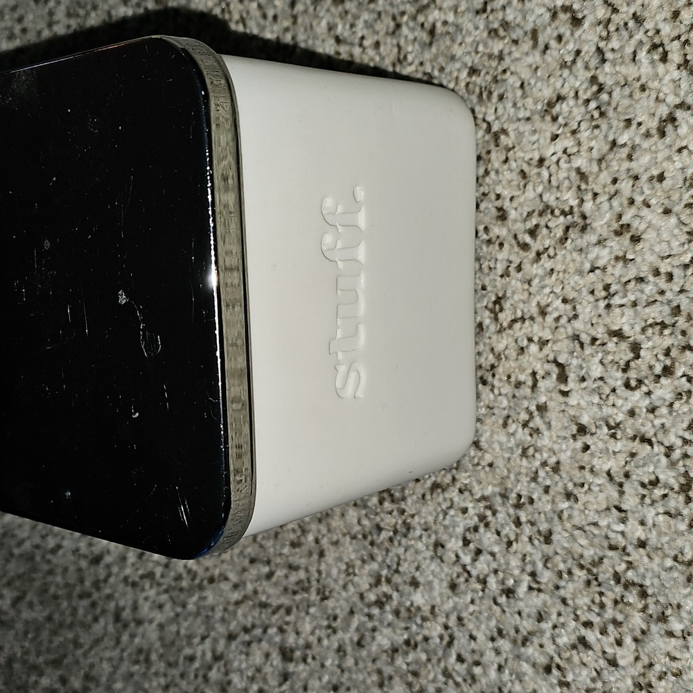 Threshold White STUFF Storage Container With Silver Lid